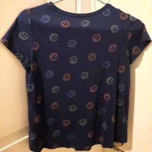 Old Navy smiley face blue girls shirt